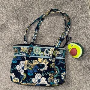 Vera Bradley Blue and Cream Floral Shoulder Bag